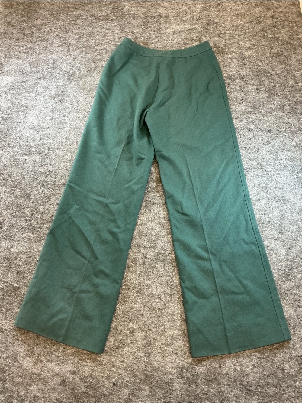 Givenchy Sport VINTAGE Wide-Leg High-Rise Wool Pants in Emerald Green Size 10 - Picture 5 of 5